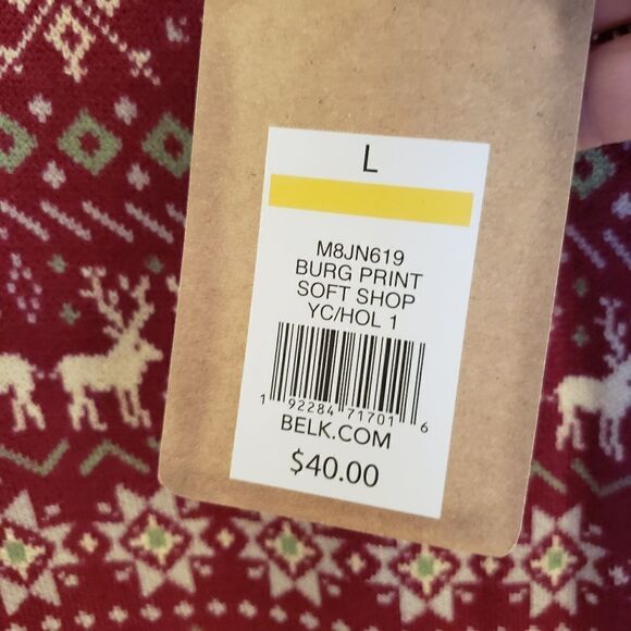 True Craft Printed Cozy Winter Theme Jogger Knitted Pants Size Large - Picture 8 of 8